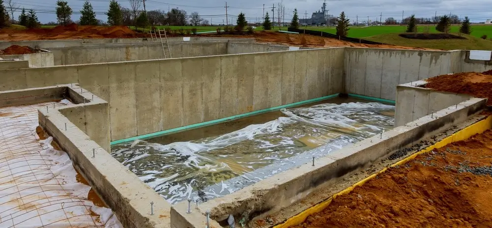 Concrete foundation preparation for a pool, a vital step in EPS Pools Maintenance to ensure long-lasting installations.