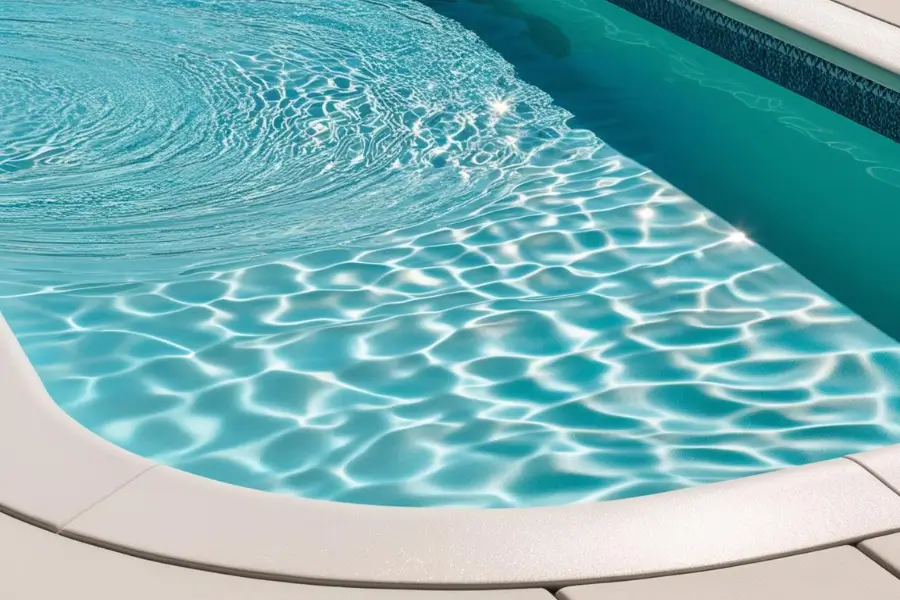 Visual representation of fiberglass pool resurfacing and its benefits.