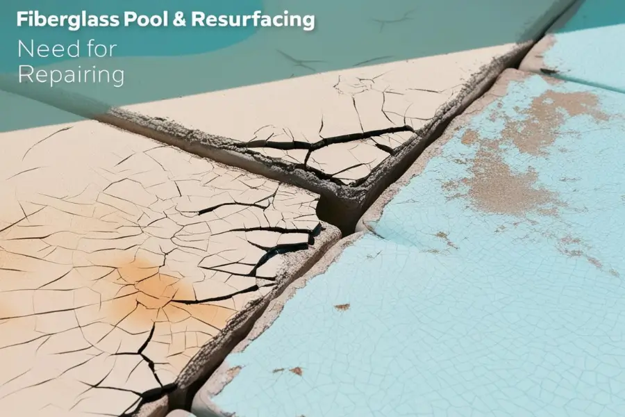 Image explaining why fiberglass pool resurfacing is necessary for pool maintenance.