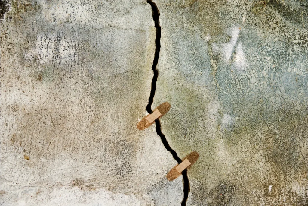 Cracks on a pool deck surface showing the need for a Concrete Pool Deck Repair.