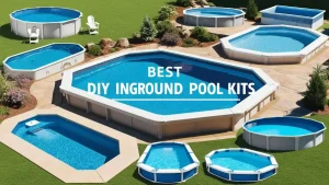 A stunning inground pool installed using a DIY kit, providing a luxurious swimming experience.