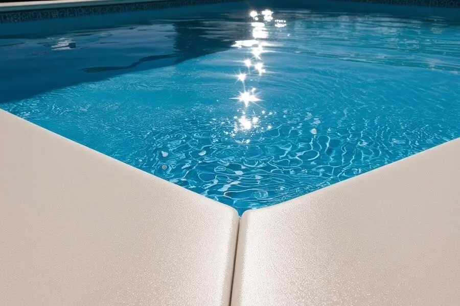 Sanding and polishing a fiberglass pool surface to restore smoothness and shine.