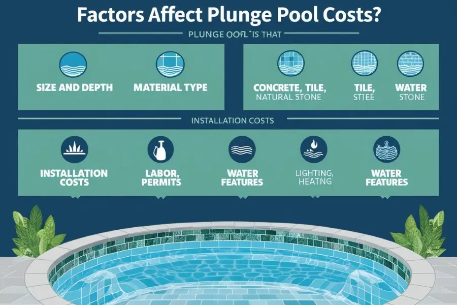 Factors affecting plunge pool costs, including size, material, installation, and additional features.